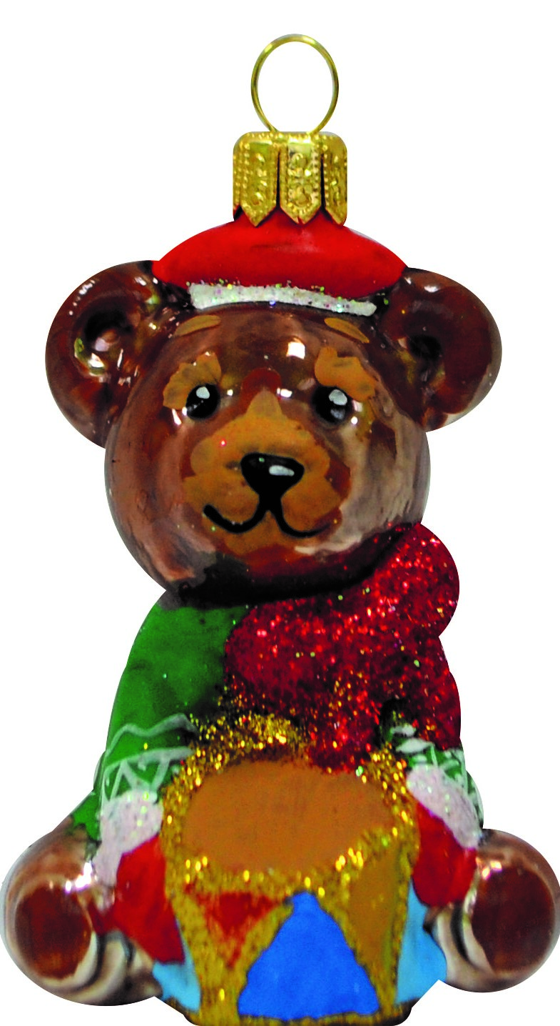 Мишка с красным бантом