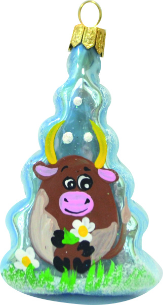 Бык с ромашкой